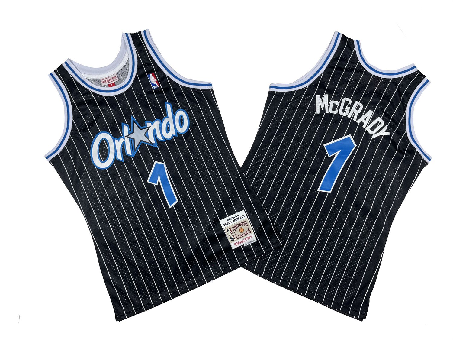 Men Orlando Magic 1 Mcgrady Black Throwback NBA Jersey